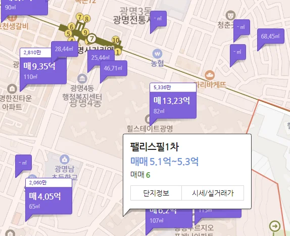 광명사거리역 임장 후기 - 팰리스필 1차, 힐스테이트광명11 예정지